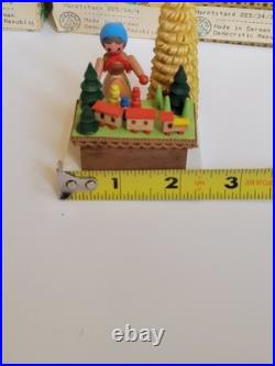 Vintage Dregeno GDR Erzgebirge Market Stall Set of 3 with Original Boxes Christmas