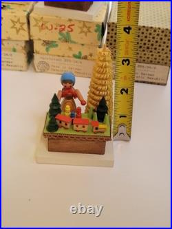 Vintage Dregeno GDR Erzgebirge Market Stall Set of 3 with Original Boxes Christmas