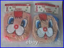 Vintage Easter THE SUNNY BUNNY 40 Jumbo Inflatables TWO Vinyl PINK & BLUE NOS