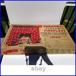 Vintage Electric Christmas Fire Place Superior Box Company with original box