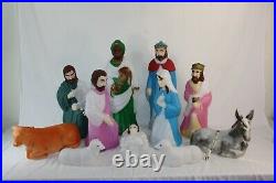 Vintage Empire Nativity Set 11 Piece Blow Mold Yard Decor Scene Lighted 23