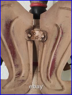 Vintage Erzgebirge Style German Wooden Angel Candle Holders Folk Art Christmas