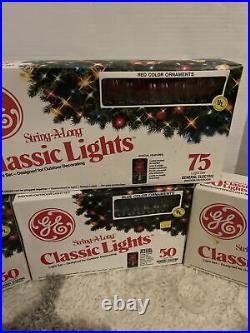 Vintage GE String-A-Long Classic Lights 50 In Out Light Set Bulbs Lot Of 14