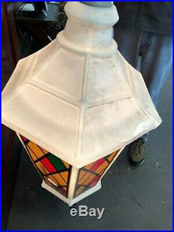 Vintage General Plastics Blow Mold Lantern Scroll Municipal Pole Mounted Decor