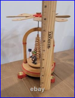 Vintage Germany Christmas Candle Windmill Carousel Erzgebirge Expertic Wood