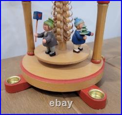 Vintage Germany Christmas Candle Windmill Carousel Erzgebirge Expertic Wood