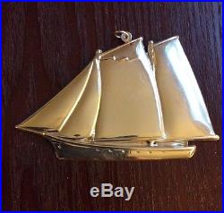 Vintage Gorham Schooner Sailboat Sterling Silver Ornament