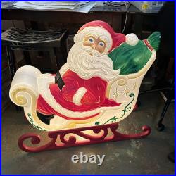Vintage Grand Venture Santa Sled Sleigh Blow Mold Christmas Full Size Works
