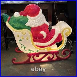 Vintage Grand Venture Santa Sled Sleigh Blow Mold Christmas Full Size Works