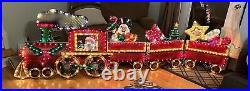 Vintage HOLIDAY LIVING Holographic Light Up SANTA Train 120 Inch Twinkles