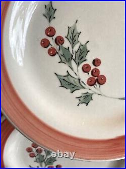 Vintage HTF Gibson RED Christmas Holly and Berries Dinnerware China Original Box