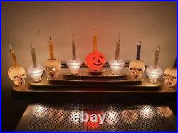 Vintage Halloween Bubble Lights Candolier Candelabra Skulls PUMPKIN RARE