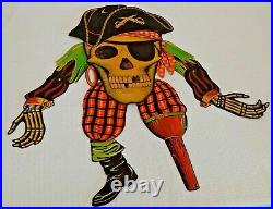Vintage Halloween Cardboard Decoration Early Beistle DieCut Jointed Pirate 27'
