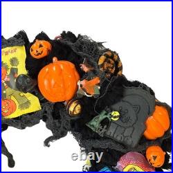 Vintage Halloween Wreath Ben Cooper Masks Rosbro Diecuts Handmade Decor