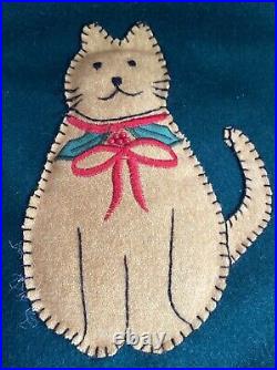 Vintage Handmade Good Cat Bad Cat Christmas Stocking Excellent Condition 18