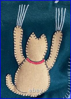 Vintage Handmade Good Cat Bad Cat Christmas Stocking Excellent Condition 18