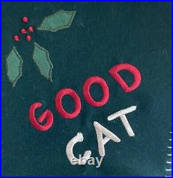 Vintage Handmade Good Cat Bad Cat Christmas Stocking Excellent Condition 18