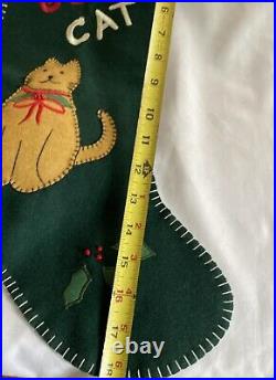 Vintage Handmade Good Cat Bad Cat Christmas Stocking Excellent Condition 18