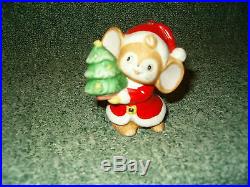 Vintage Homco Christmas Tree Santa Mice Mouse Ornaments Set Of 3 Porcelain