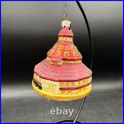 Vintage Hotel Del Coronado Glass Christmas Ornament 2002 Red Gold Holiday