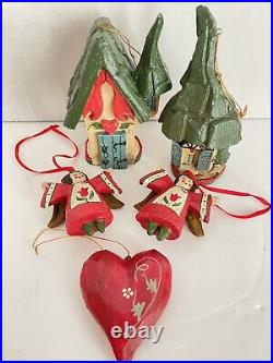 Vintage House of Hatten Santa Claus Ornament LOT of 5