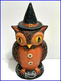 Vintage JOHANNA PARKER ORIGINAL for BETHANY LOWE Halloween OWL Candy Jar RETIRED