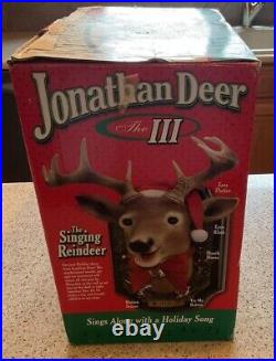Vintage Jonathan Deer The III Singing Christmas Reindeer Animated NEW! NOS
