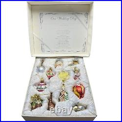 Vintage KSA Kurt Adler Noble Gems Wedding Gift Set of 12 Glass Ornaments RARE