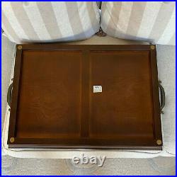 Vintage Large Bombay Company Wood Serving Bed Tray With Bronze Handles