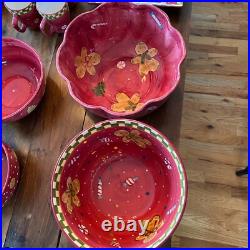 Vintage Laurie Gates Holiday Treats Gingerbread Dish Set Large Lot of Dishes