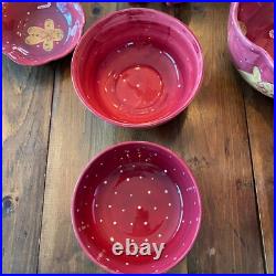 Vintage Laurie Gates Holiday Treats Gingerbread Dish Set Large Lot of Dishes
