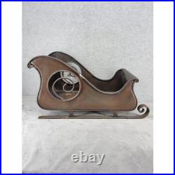 Vintage Metal Christmas Sleigh Decor Rustic Farmhouse Holiday Display