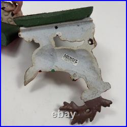 Vintage Midwest Cannon Falls SANTA'S REINDEER Cast Iron Stocking Holder-Set of 2