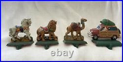 Vintage Midwest Cast Iron Stocking Hanger Santa Car Camel Lion Horse Carousel