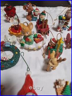 Vintage Mixed Lot of 18 Christmas Ornaments Hallmark, Coca-Cola, Lustre Fame