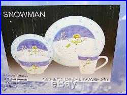 Vintage Montgomery Wards Snowman Christmas Dinnerware China 8 Place Set Serving