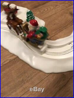 Vintage Mr Christmas Santas Sleigh Ride Train Track Animated