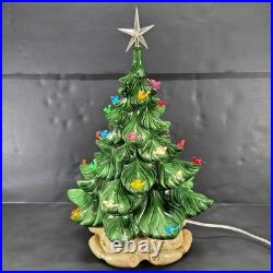 Vintage Musical Atlantic Mold Ceramic Christmas Tree 1970s Multi Lighted 18.5