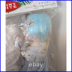 Vintage NOS Shiny Brite Blue Haired Christmas Angel Pixie Fairy Bendable Japan Vintage NOS Shiny Brite Blue Haired Christmas Angel Pixie Fairy Bendable Japan