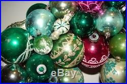Vintage Ornament Handmade Christmas Wreath Holiday Kitsch Shiny Brite