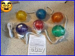 Vintage Outdoor Multi Color Globe Sting Light 6 Globes 16 ft. NOS New
