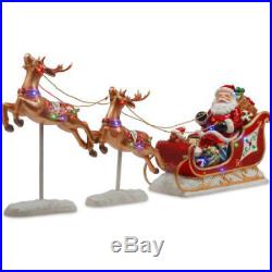 Vintage Outdoor Santas Sleigh & Reindeer Large Commercial Light Up Xmas Decor