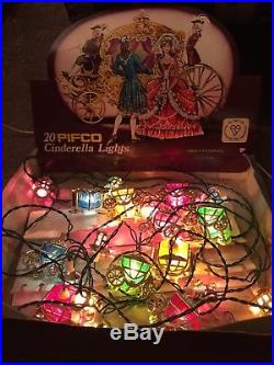 Vintage Pifco Cinderella coach Christmas tree Lights No 1298 orig box WORKING