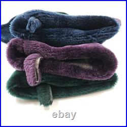 Vintage Rauch Industries Plush Velvet Christmas Stocking Purple Blue Green 3 PC