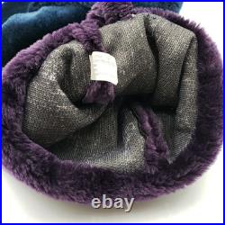 Vintage Rauch Industries Plush Velvet Christmas Stocking Purple Blue Green 3 PC