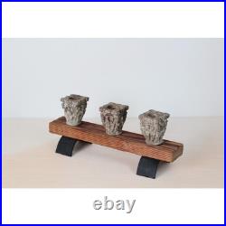 Vintage Rustic Candle Holder with Architectural Capitals Medieval-Revival Decor Vintage Rustic Candle Holder with Architectural Capitals Medieval-Revival Decor