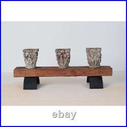 Vintage Rustic Candle Holder with Architectural Capitals Medieval-Revival Decor Vintage Rustic Candle Holder with Architectural Capitals Medieval-Revival Decor