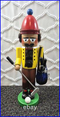 Vintage STEINBACH Volkskunst Golfer Nutcracker with Club & Golf Bag West Germany