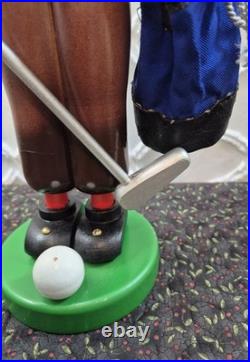 Vintage STEINBACH Volkskunst Golfer Nutcracker with Club & Golf Bag West Germany