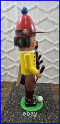 Vintage STEINBACH Volkskunst Golfer Nutcracker with Club & Golf Bag West Germany
